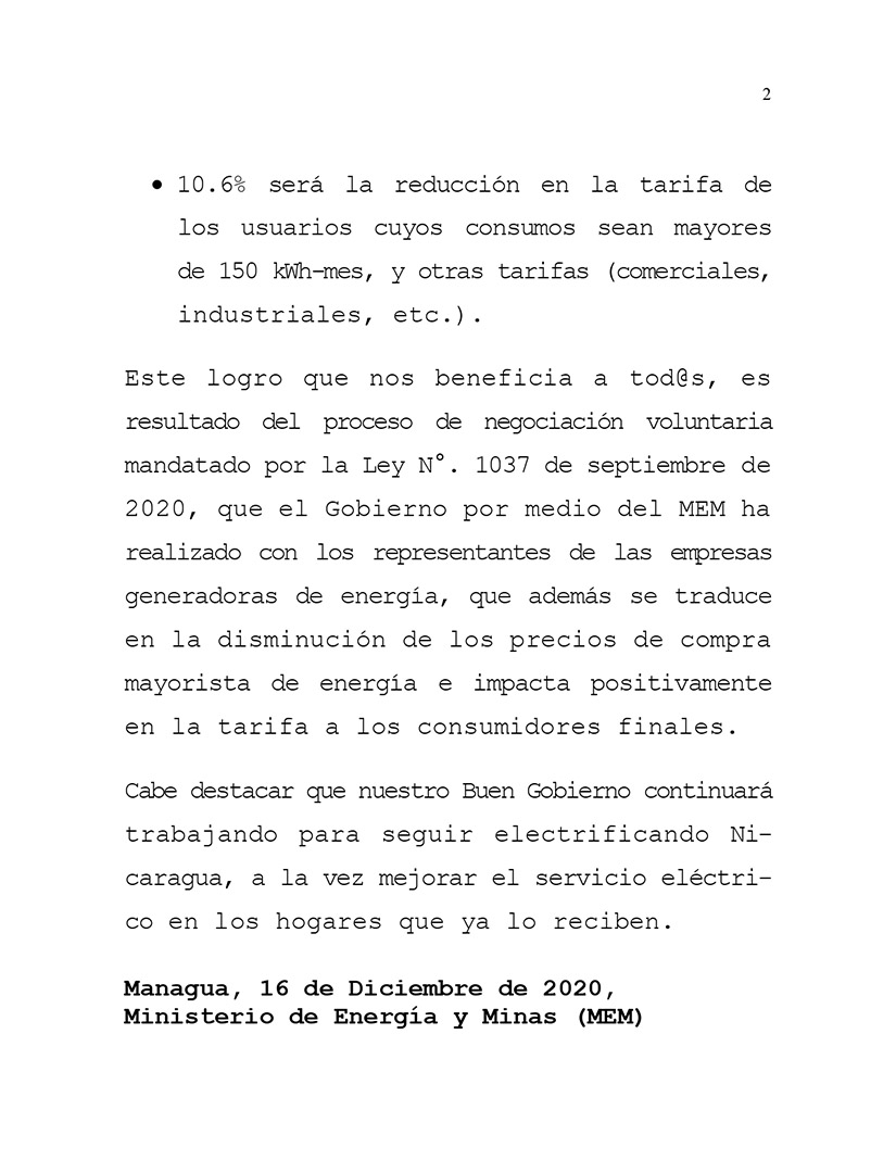 nicaragua-tarifa-energia-electrica